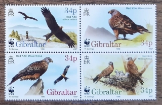 GIBRALTAR ** 774/7, WWF, luňák červený, r. 1996