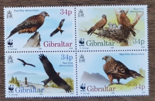 GIBRALTAR ** 774/7, WWF, luňák červený, r. 1996