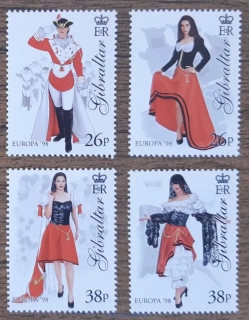 GIBRALTAR ** 834/7 EUROPA, nár. svátky a slavnosti, r. 1998