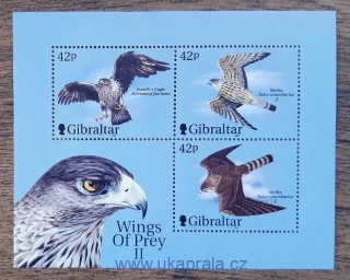 GIBRALTAR ** aršík Bl 44 vojenská letadla a dravci II, r. 2000