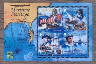GIBRALTAR ** aršík Bl 35 dějiny mořeplavby, r. 1999