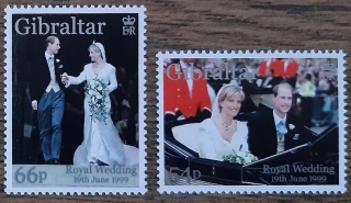 GIBRALTAR ** 893/4, svatba prince Edwarda, r. 1999