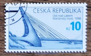 ČR 653 raz., Technické památky - zavěšený most v Ústí nad Labem, r. 2010