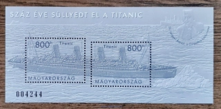 MAĎARSKO ** aršík Bl 345 Titanic, ZVL. TISK, r. 2021