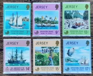 JERSEY ** 228/33 "Operace Drake", 150. výročí, geografická expedice , r. 1980