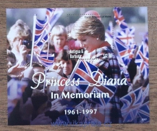 ANTIGUA A BARBUDA ** aršík, princezna Diana, In Memoriam, r. 2022