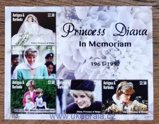 ANTIGUA A BARBUDA ** aršík, princezna Diana, In Memoriam, r. 2022