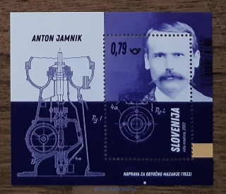 SLOVINSKO ** aršík Bl 141, osobnosti, patenty, A. Jaminik, r. 2022