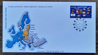 KYPR (ŘECKO) FDC 1033, vstup do EU, r. 2004