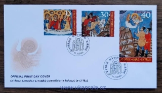 KYPR (ŘECKO) FDC 1049/51 vánoční, r. 2004