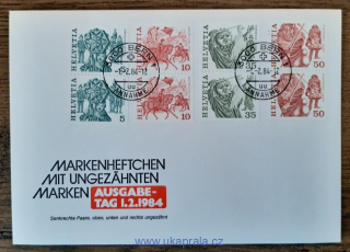 ŠVÝCARSKO FDC 1100/1, 1103, 1105, lidové slavnosti, r. 1984