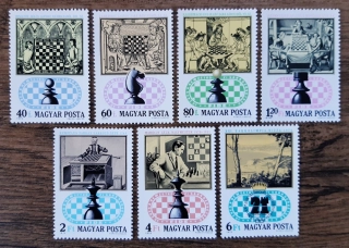 Maďarsko ** 2957/63 šachy, historie, r. 1974
