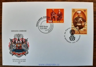 ŠVÝCARSKO, THAJSKO FDC 1622, 1808, 100. výročí návštěvy siamského krále, r. 1997