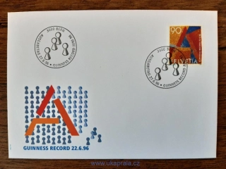 Švýcarsko FDC 1584, A-Post, guinessův rekord, r. 1996