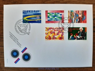 Švýcarsko FDC 1571/5, různá výročí, r. 1996