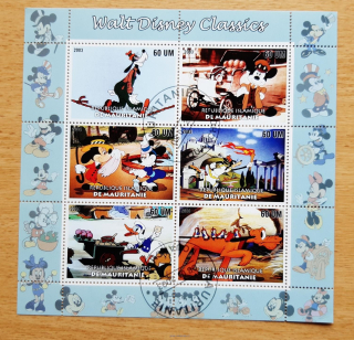 Mauretánie raz. aršík, Walt Disney, kreslené postavičky, r. 2003
