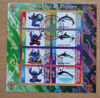 Kongo aršík raz., Walt Disney, delfíni, Stitch, skauting, r. 2010