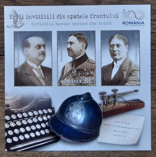 RUMUNSKO ** aršík Bl 775, hrdinové WW1, r. 2018