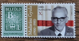 MAĎARSKO ** slavní filatelisté X, G. Madarász, NOVINKA R.2025