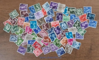 Velká Británie, partie, razítkované, QEII. výplatní "hlavičky", regionální