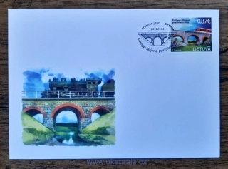 LITVA FDC 1191, železniční mosty, Kretinga, r. 2015