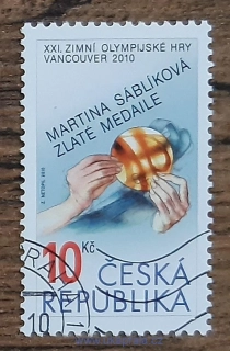 ČR raz. 626, ZOH Vancouver, zlatá medaile M. Sáblíková, r. 2010