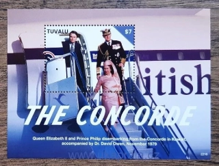 TUVALU ** aršík QEII., prib Filip, Concorde, r. 2022