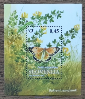 SLOVINSKO ** aršík Bl 32 motýli, r. 2007