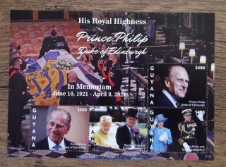 GUYANA ** aršík, Princ Filip, Memory, r. 2021