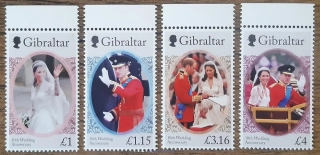 GIBRALTAR ** 2008/11, Princ William a princezna Kate, 10. výr. svatby, r. 2021