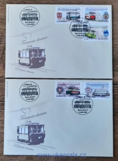RUMUNSKO FDC 6373/77, historické tramvaje, r. 2009