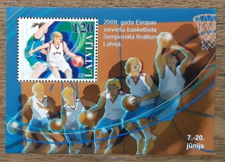 LOTYŠSKO ** aršík Bl 27, sport, basketbal, r. 2009