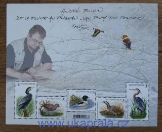 BELGIE ** aršík, ptáci, André Buzin, filatelie, R. 2025