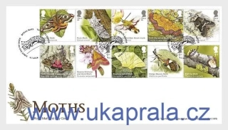 VELKÁ BRITÁNIE FDC Moths, hmyz, NOVINKA R. 2026