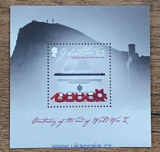 GIBRALTAR ** aršík Bl 134, První světová válka, r. 2018
