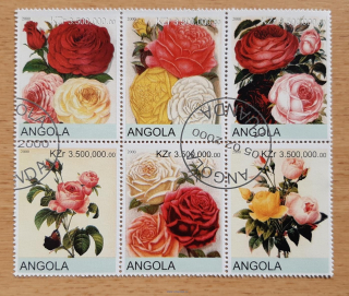 Angola raz. 6blok, růže, r. 2000