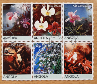 Angola raz. 6blok, orchideje, r. 2000