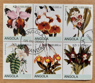 Angola raz. 6blok, orchideje, r. 2000