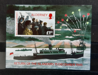 ALDERNEY ** aršík Bl 1, návrat obyvatel v r. 1945, r. 1995