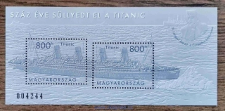 MAĎARSKO ** aršík Bl 345 Titanic, ZVL. TISK, r. 2021